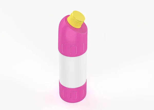Kunststoff Toilettenreiniger Flaschen Mockup Isoliert Auf Weißem Hintergrund Illustration — Stockfoto