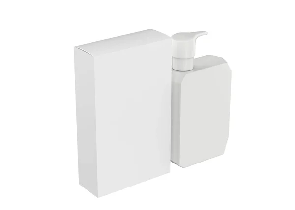 Bottiglia Cosmetica Mockup Isolato Sfondo Bianco Illustrazione — Foto Stock