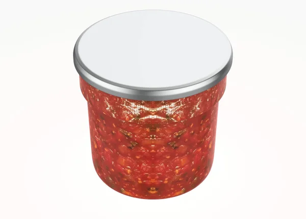 Salsa Sauce Jar Mockup Isolated White Background Illustration — Stock Photo, Image