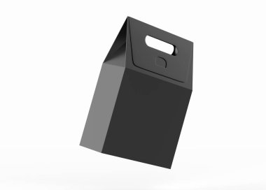 Beyaz Arkaplan 'da izole edilmiş karton kutu modeli. 3d illüstrasyon