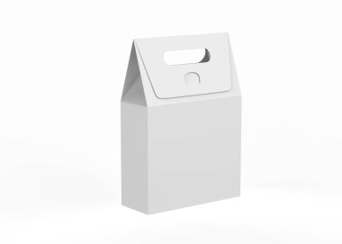 Beyaz Arkaplan 'da izole edilmiş karton kutu modeli. 3d illüstrasyon
