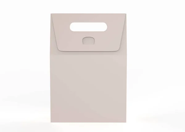 Papírová Krabice Maketa Izolované Bílém Pozadí Ilustrace — Stock fotografie