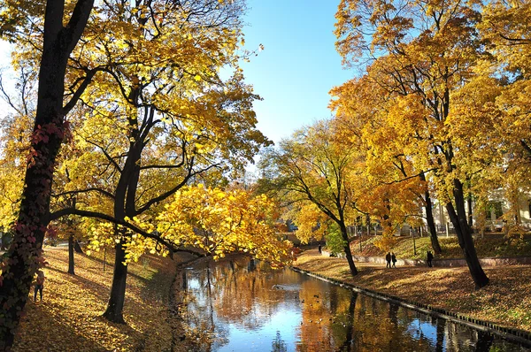 Outono no parque em Riga — Fotografia de Stock