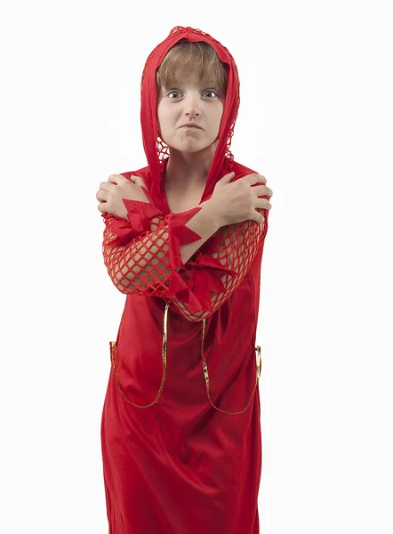 Meisje in kostuum voor een vakantie halloween — Stockfoto