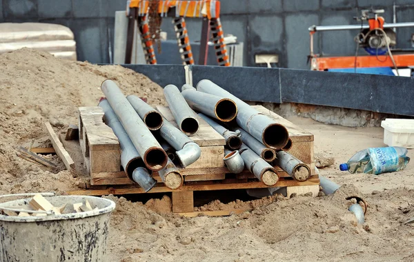 Pipes at a construction site — Stock Photo, Image