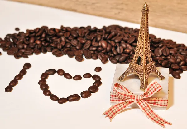 Coffee and Eiffel Tower — Stock Photo, Image