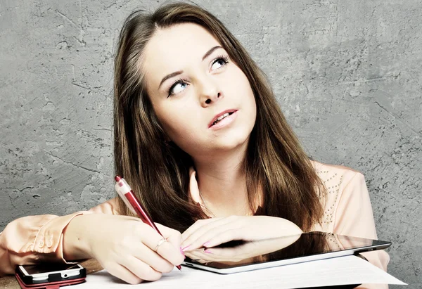 Young girl dreams — Stock Photo, Image