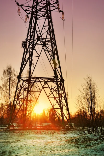 Schöner Sonnenuntergang im Winter — Stockfoto