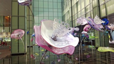 Singapur'da bir ofis modern Suni çiçekler