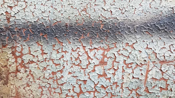 Rostig Blau Lackierte Metallwand Detaillierte Foto Textur Detailaufnahme Von Rissiger — Stockfoto