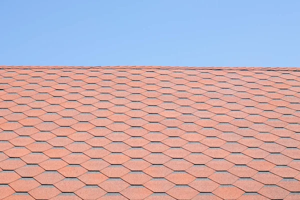 New Roof Red Shingles Blue Sky High Quality Photo Tiles — Stock Photo, Image