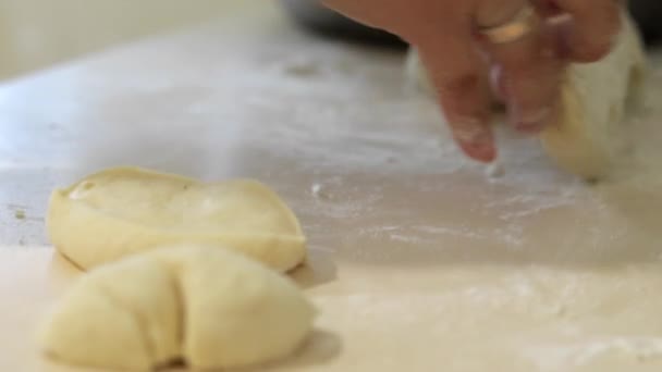 Woman Cooks Pies Home Cooking Baking Home Preparing Dough Baking — Stock Video