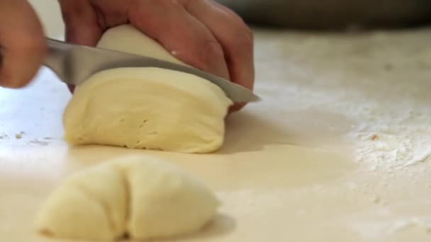 Woman Cooks Pies Home Cooking Baking Home Preparing Dough Baking — Stock Video
