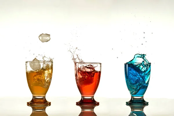 Glass Water Ice Cubes — Stock Photo, Image