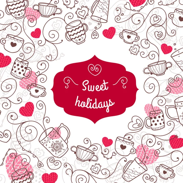 Valentine karty sladké svátky — Stockový vektor