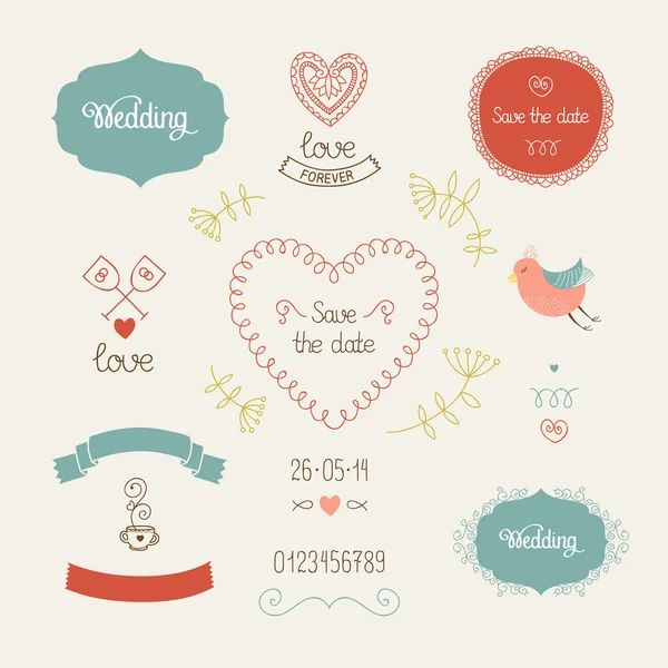 Collection Invitation Vintage mariage — Image vectorielle