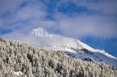 Cuneaz (Aosta Vadisi) Mount Testa Grigia kışın