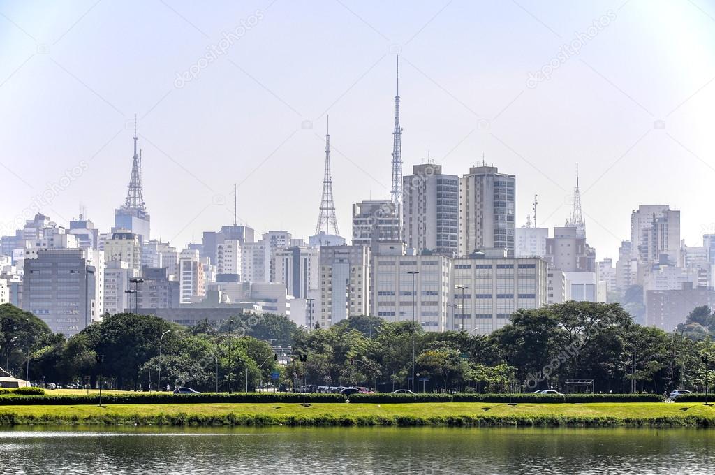 Sao Paulo (Brazil) Park and skyscrapers