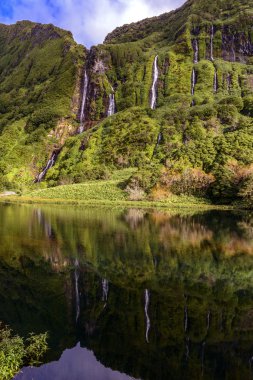 flores Island, Azor Takımadaları (Portekiz şelaleler)