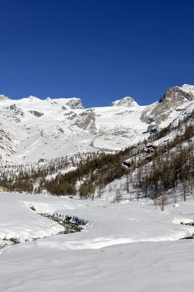 Piani di Verra and Mount Rosa — Stock Photo, Image