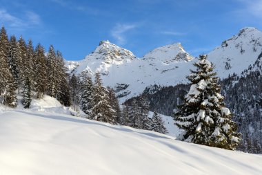 Mount perrin kış, ayas valley (Kuzey İtalya)