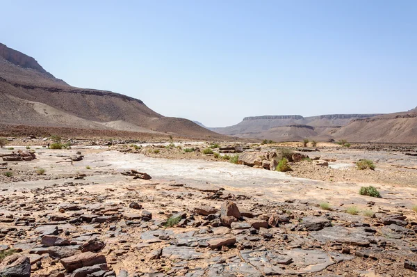 Stone river, without water, Draa valley (Morocco) — Stock Photo, Image