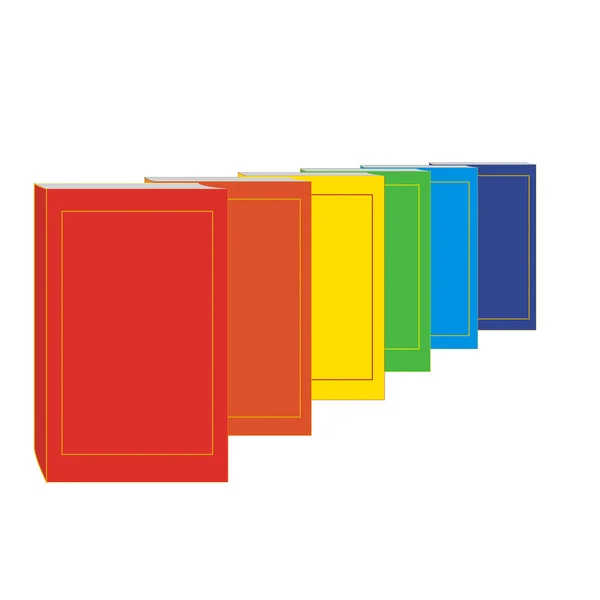 Books standing  in perspective in a row — Stock Vector