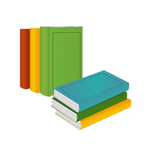 Stapel boeken en staande boeken — Stockvector