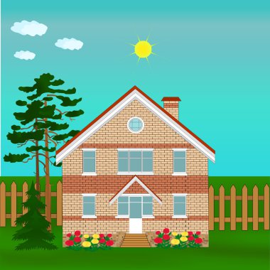 tuğla ev, illüstrasyon
