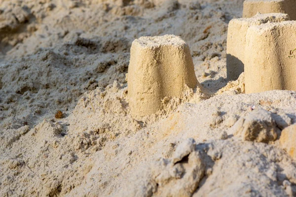 Песчаные Фигурки Детской Площадке Песочнице — стоковое фото