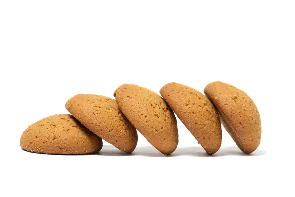 Söt Havregryn Cookies Närbild Isolerad Vit Bakgrund — Stockfoto