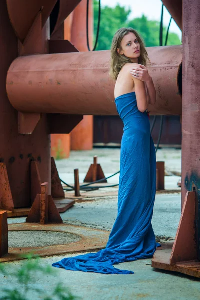 Girl in blue — Stock Photo, Image