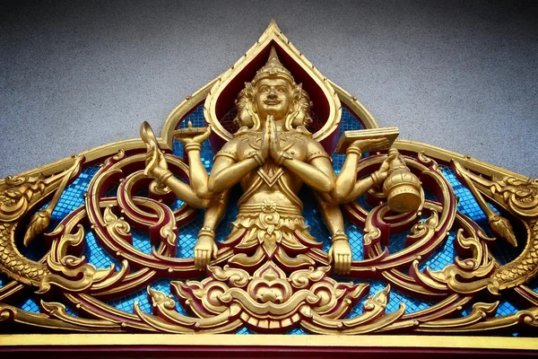 Golden Brahma sculpture — Stock Photo, Image