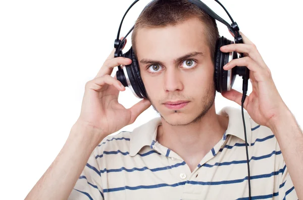 Teenager listening to music — Stock Photo, Image