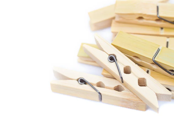 Bamboo wooden clothespins — Stock Photo, Image