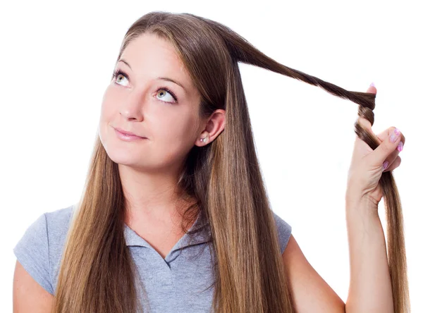 Frau mit langen Haaren — Stockfoto