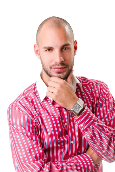 Man in a pink shirt — Stock Photo, Image