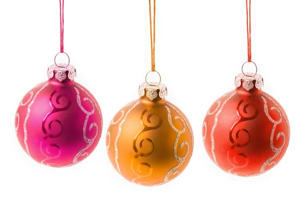 Colorful christmas balls - isolated — Stock Photo, Image