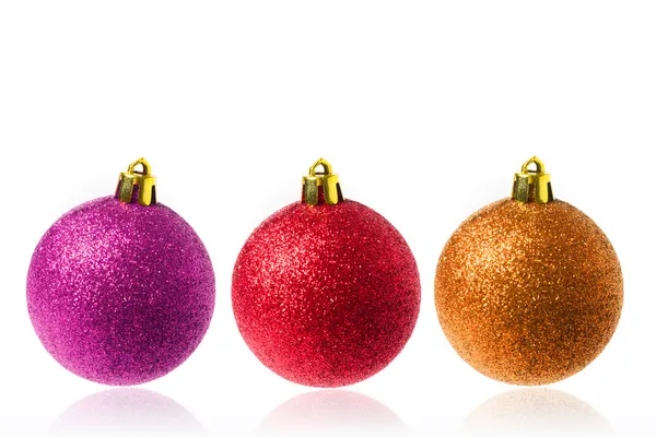 Colorful christmas balls - isolated — Stock Photo, Image