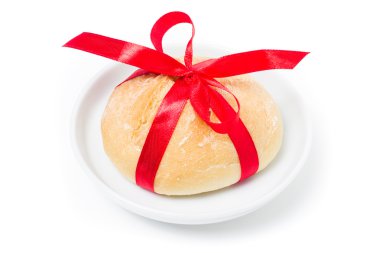 kırmızı kurdele ile ekmek