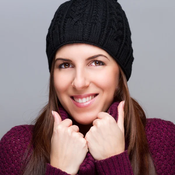 Beautiful girl in a hat — Stock Photo, Image