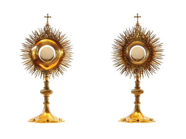 Vaso litúrgico monstrance oro — Foto de Stock