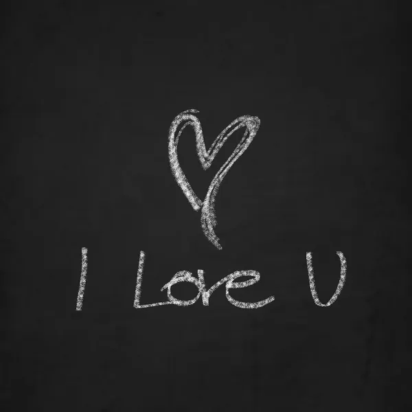 Valentine message on a chalkboard — Stock Photo, Image