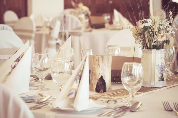 Bröllop plats med dekorationer — Stockfoto
