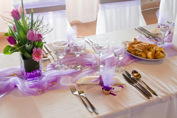 Bröllop plats med dekorationer — Stockfoto