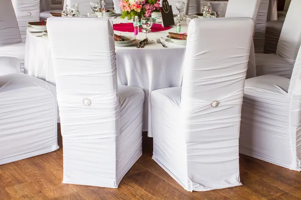 An image of tables setting at a luxury wedding hall — Stock Photo, Image