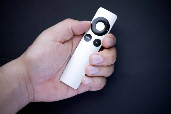 Калгари Альберта Канада Ноября 2021 Года Apple Remote Который Управляет — стоковое фото