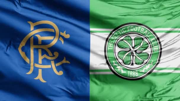 Glasgow Szkocja Listopada 2021 Roku Machająca Flaga Szkockich Drużyn Piłkarskich — Wideo stockowe
