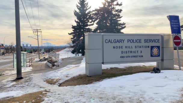 Calgary Alberta Canada Gennaio 2022 Dipartimento Polizia Calgary Firma Contratto — Video Stock