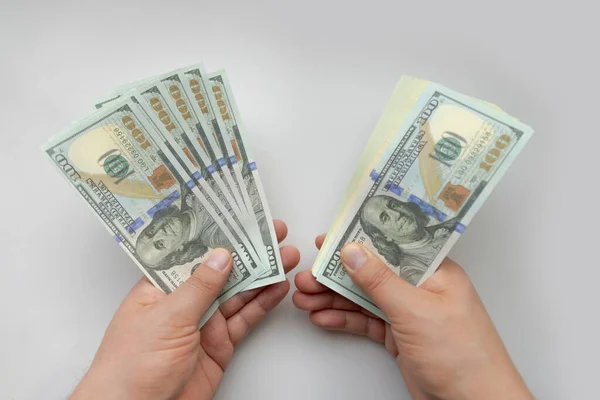 Person Holding American Money Concept Making Money — Stock Photo, Image